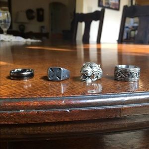Set of 4 Stainless Steel Rings